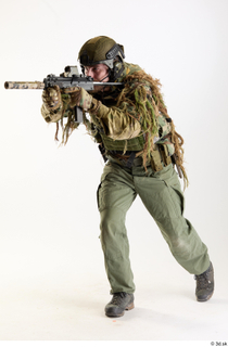 Alex Lee in ghillie Crouching Shooting crouching shooting whole body…